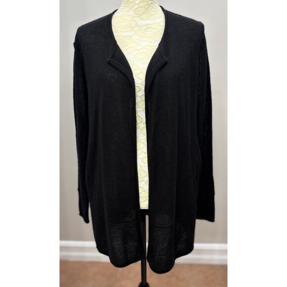 James Perse Women Sz 1 Small Black 100% Cashmere Long Sleeve Cardigan Minimalist - Picture 1 of 9